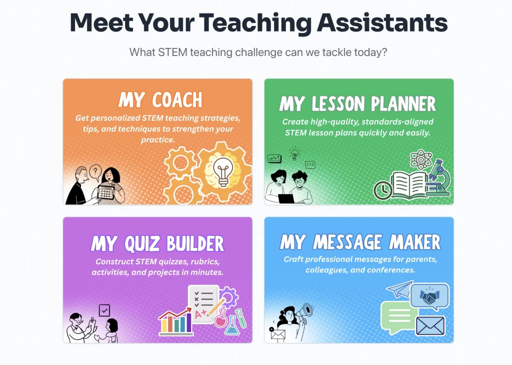 My STEM Coach Assistants for Teachers page